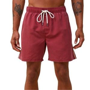 Cotton On Kahuna Short - Crimson Side Stripe - Size Large